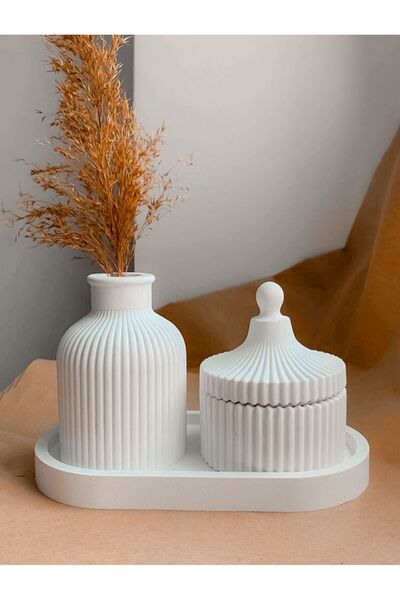 LUNAHOUSE Set de 3 vaze și bibelouri cu tăvi