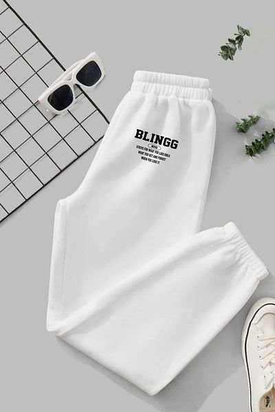 macklin Bling Girl Printed Unisex Γυναικεία-Ανδρικά Jogger Sweatpants - Ελαστική μέση και πόδι, θερμική επένδυση, 3 κλωστές