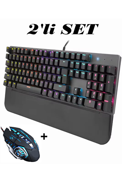 Reidan 2'li Set GK60 Oyuncu Klavyesi VE X15 Mouse Fare Bilek Destekli Klavye RGB klavye mouse Fare seti pc