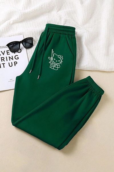 macklin Unisex Hello Kitty Hug Me με στάμπα ελαστική μέση και πόδι με θερμική επένδυση Jogger με 3 κλωστές