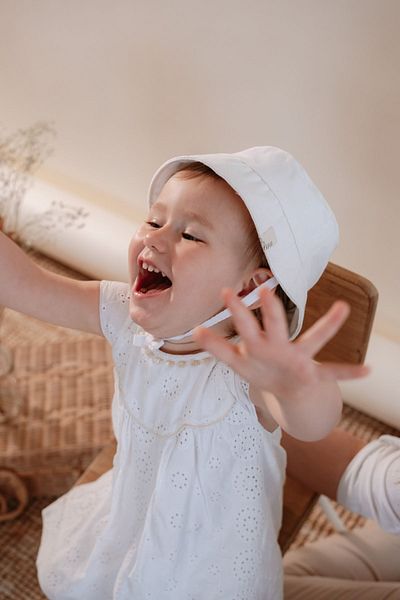 Meymen Baby Canvas Bucket Hat Kids Off White