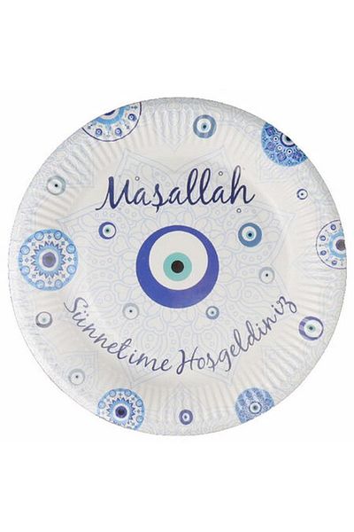 Benim Marifetlerim Welcome to My Circumcision, Mashallah Cardboard Plate 8 Pieces