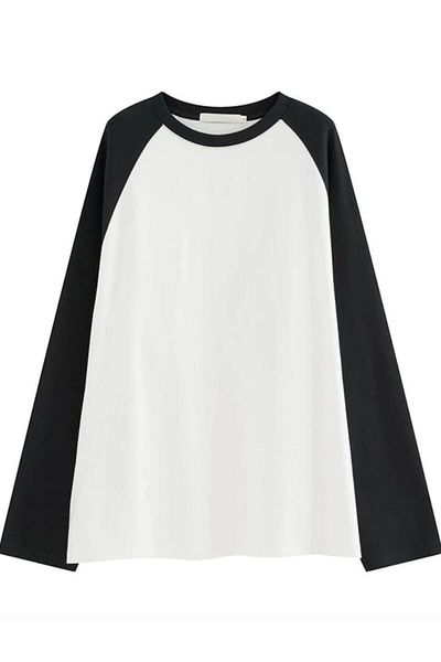 1blood Tricou alb cu mânecă lungă Vintage Raglan