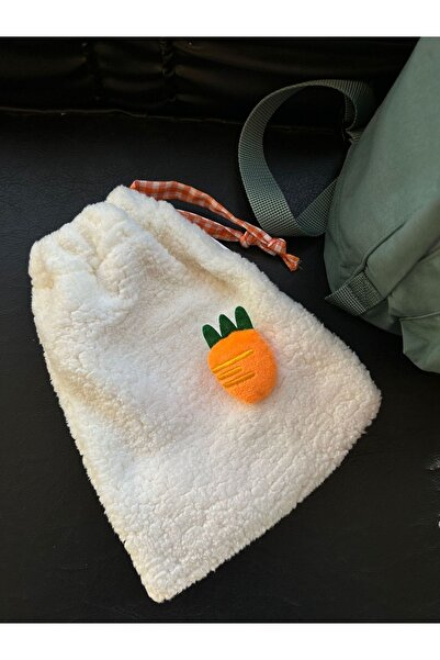 Sumicorn Design Sevimli Peluş Pötikareli Astarlı Büzgülü Ipli Düzenleyici Kese Makyaj Çantası Bez Poşet