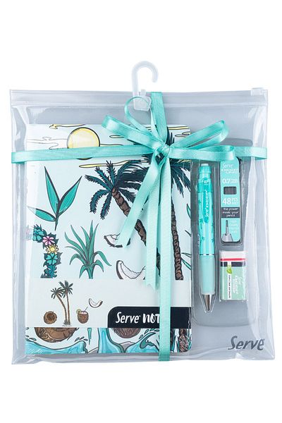 Serve Deep Pen + Notebook + Min + Eraser Gift Set - Nature Series