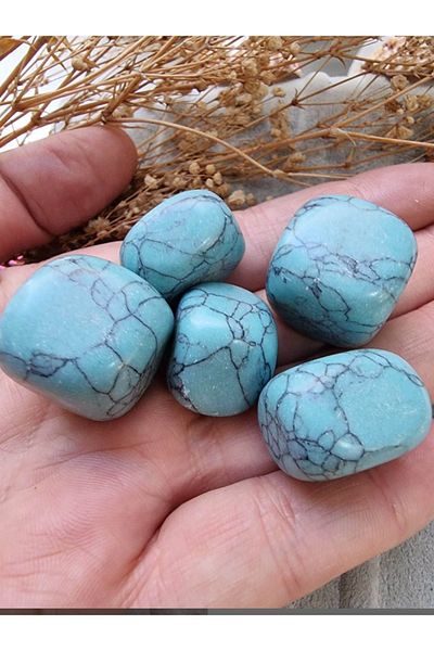 Mystic Energy 1Pc Wallet Size Tumbled Natural Turquoise Stone | Natural Stone as a Gift |   Gift Natural Stone
