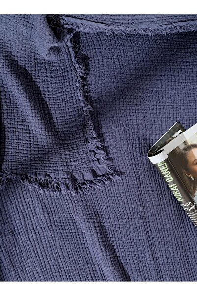 OTEXSA İndigo 4 Kat Müslin Tek Kişilik Yatak Örtüsü/pike (160 X 200CM)