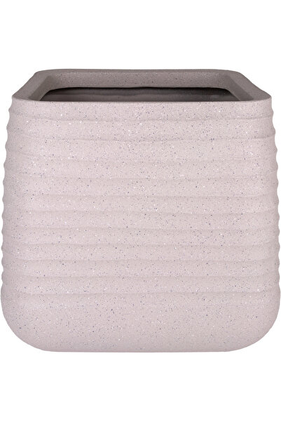Herdekora Kare İç ve Dış Mekan Saksı Bej Büyük Boy 50,5x50,5x49 Cm.