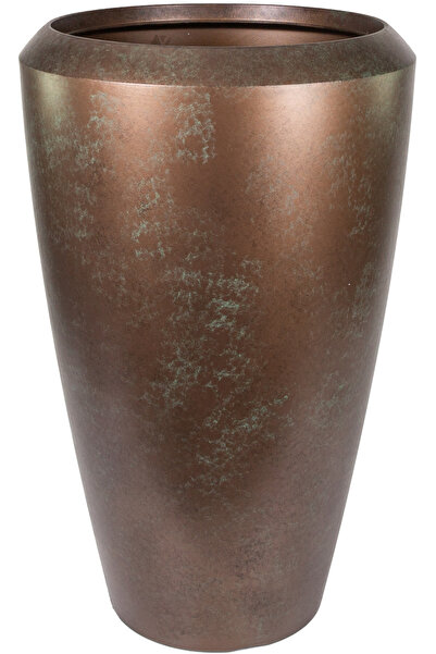 Herdekora Konik İç ve Dış Mekan Saksı Büyük Boy Bakır Eskitme 55x55x86,3 Cm.