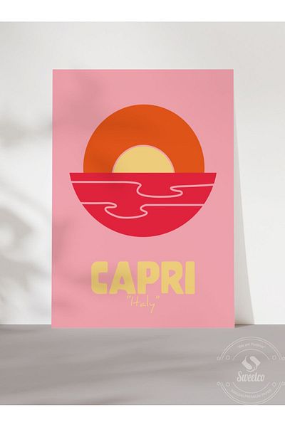 Sweetco Αφίσα Capri Rimless |   Αφίσα της Κάπρι Ιταλίας