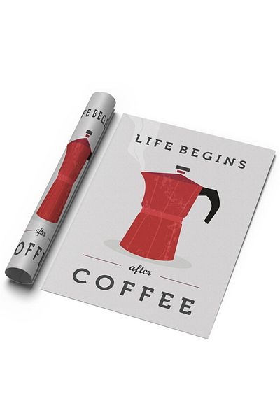Sweetco Η ζωή ξεκινά με την αφίσα Coffee Frameless |   Η ζωή ξεκινά με τον καφέ Cafe Poster