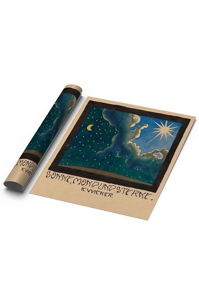 Sweetco Sonne Mond Und Sterne Square - Αφίσα τέχνης Sun and Stars χωρίς πλαίσιο