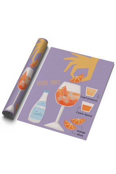 Sweetco Αφίσα Aperol χωρίς πλαίσιο |   Αφίσα κουζίνας Aperol Cocktail