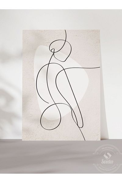 Sweetco Αφίσα χωρίς πλαίσιο Body Line Art |   Γυναικεία αφίσα τέχνης γραμμής