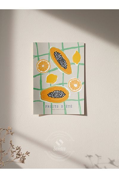 Sweetco Fruits D'été Series No3 - Αφίσα κουζίνας χωρίς πλαίσιο παπάγιας