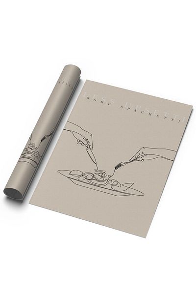 Sweetco Περισσότερη αφίσα Spaghetti Rimless |   Αφίσα κουζίνας ζυμαρικών σπαγγέτι
