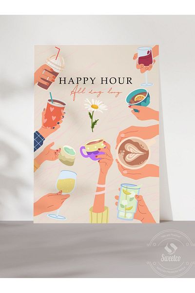 Sweetco Αφίσα Happy Hour No2 χωρίς πλαίσιο |   Αφίσα Happy Hours No2