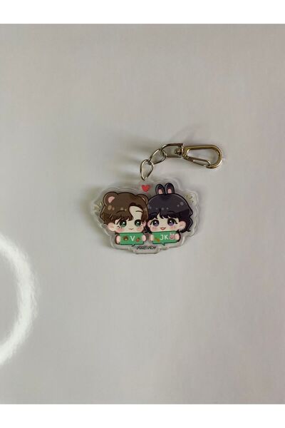 Hara Company BTS Taekook Kpop - طقم حلية سلسلة مفاتيح وحقيبة