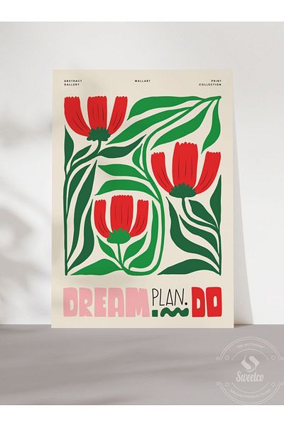 Sweetco Αφίσα Dream, Plan, Do χωρίς πλαίσιο |   Φανταστείτε, Σχεδιάστε, Κάντε Μοτίβο αφίσα