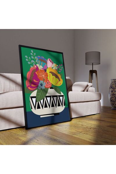 Sweetco Flower in Vase No3 Çerçevesiz Poster | Vazodaki Renkli Çiçekler No3 Posteri
