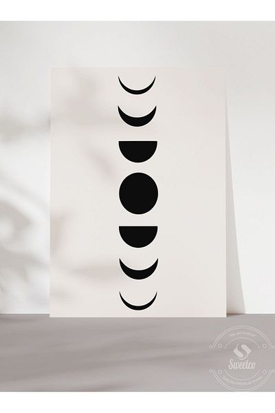 Sweetco Αφίσα Moon Phases χωρίς πλαίσιο |   Αφίσα Φάσεις του Σελήνης