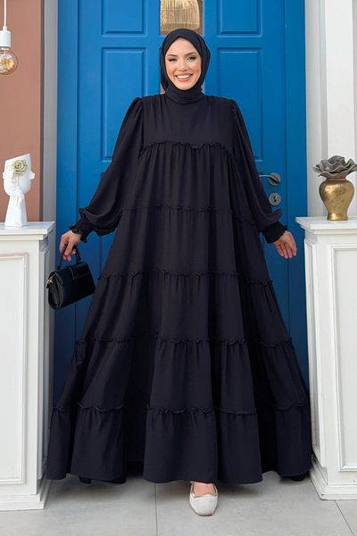 Bym Fashion Μαύρο φόρεμα Casual Layer - Μοντέλο 6023