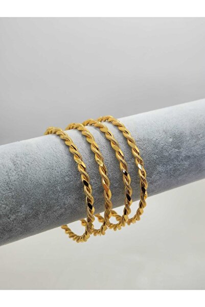 Garanti Gold İmitasyon Burma Bilezik Burgu Kalın 4 Adet