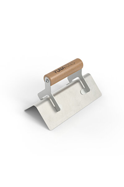YUNA TOOLS Paslanmaz Çelik Dış Köşe Malası 200(L)x75(W)x75(W) mm R12 - Ahşap Sap