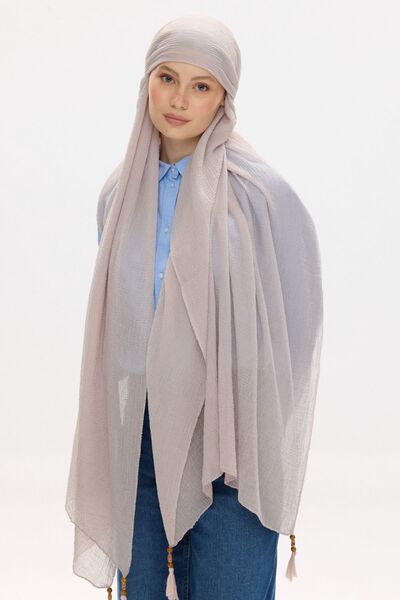 FENZA SCARF Freya Muslin Wrapped Tasseled Cotton Shawl