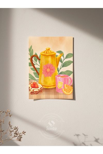 Sweetco Αφίσα για το Tea Time στην κουζίνα - Απογευματινό τσάι χωρίς πλαίσιο