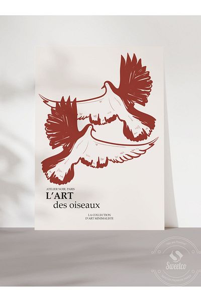 Sweetco Αφίσα Des Oiseaux χωρίς πλαίσιο |   Αφίσα Red Bird