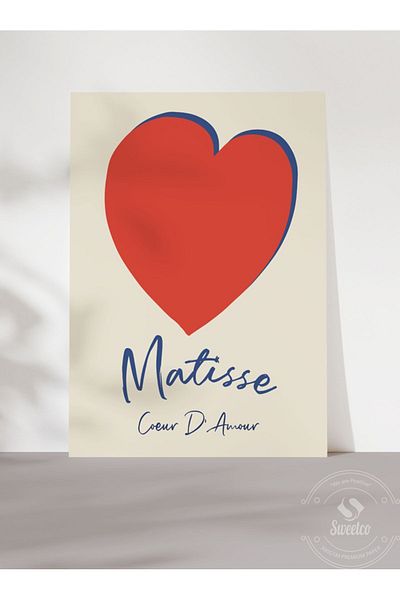 Sweetco Κόκκινο Καρδιά από τον Henri Matisse Αφίσα χωρίς πλαίσιο |   Αφίσα Matisse Red Heart