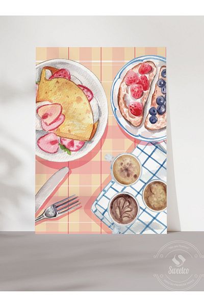 Sweetco Αφίσα ειδικής πρωινής χωρίς πλαίσιο |   Προσαρμοσμένη αφίσα καφέ κουζίνας εστιατορίου πρωινού