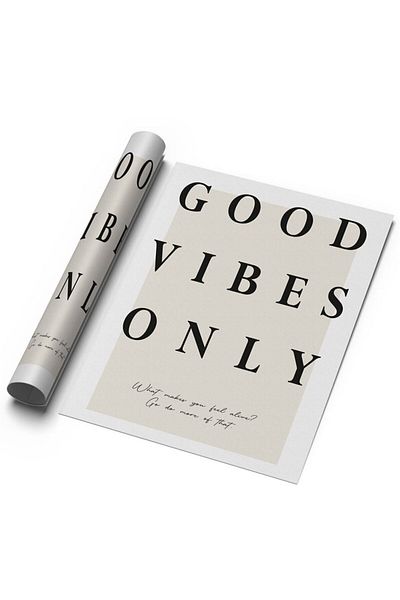 Sweetco Αφίσα χωρίς πλαίσιο μόνο Good Vibes - Μόνο καλές αίσθηση
