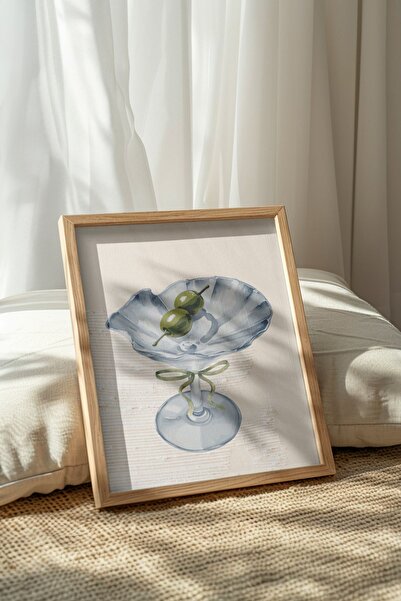 Sweetco Çerçevesiz Poster Seashell Martini Poster | Kokteyl, Tablo, Deniz Kabuğu Çerçevesiz Poster
