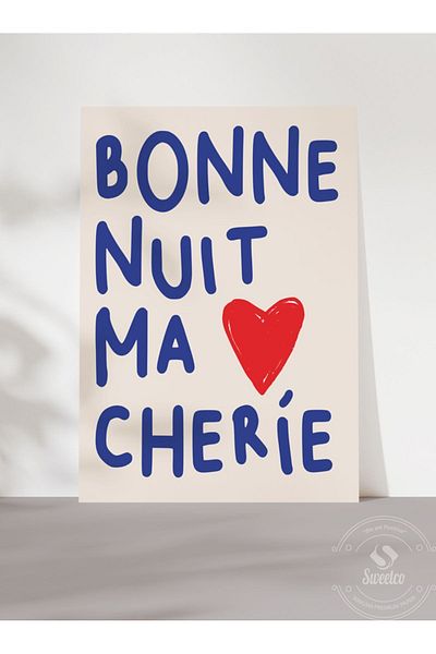 Sweetco Bonne Nuit Ma Chérie - Αφίσα με μοτίβο για καληνύχτα, αγαπητέ