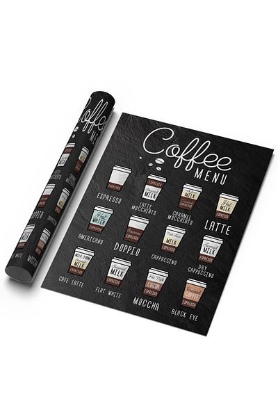 Sweetco Coffee Menu No2 Αφίσα χωρίς πλαίσιο |   Καφέ Μενού Espresso Bar Αφίσα ποτών κουζίνας