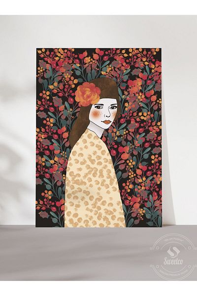 Sweetco Αφίσα Flower Girl χωρίς πλαίσιο |   Αφίσα Flower Girl