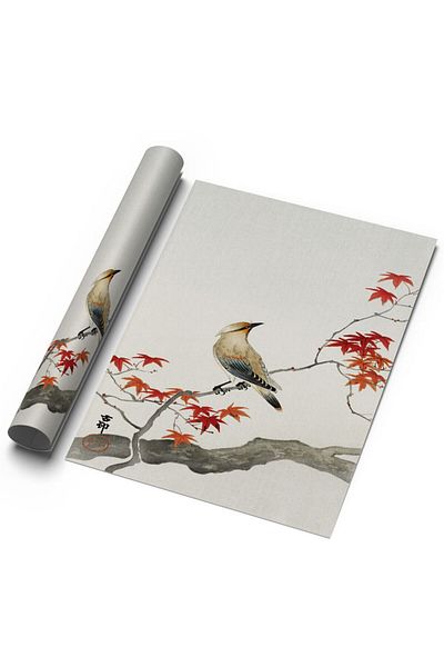 Sweetco Ohara Koson - Ιαπωνικό πουλί (Yūlemon) σε δέκα αφίσα Maple Frameless