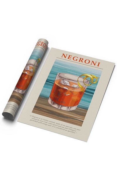 Sweetco Αφίσα Negroni No2 χωρίς πλαίσιο |   Αφίσα κουζίνας κοκτέιλ