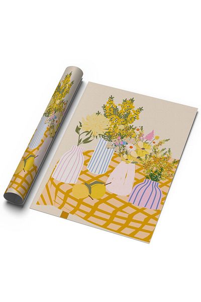 Sweetco Αφίσα Spring Table No2 χωρίς πλαίσιο |    Ανοιξιάτικο Τραπέζι Κουζίνας Μποτανική Αφίσα λουλουδιών