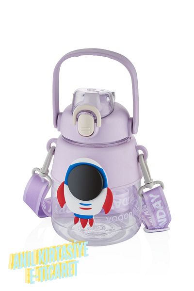 Vagonlife 1250 ml Space Themed Polycarbonate Water Bottle with Hanger and Handle