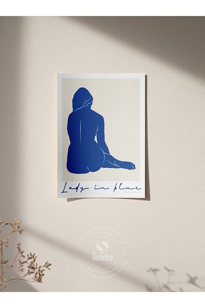 Sweetco Αφίσα Lady Blue χωρίς πλαίσιο |   Μπλε γυναικεία αφίσα