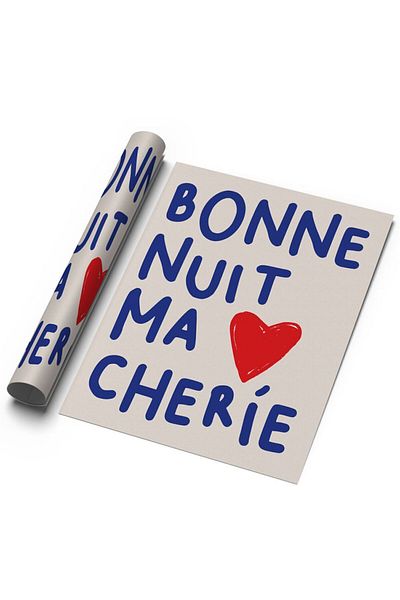 Sweetco Bonne Nuit Ma Chérie - Αφίσα με μοτίβο για καληνύχτα, αγαπητέ