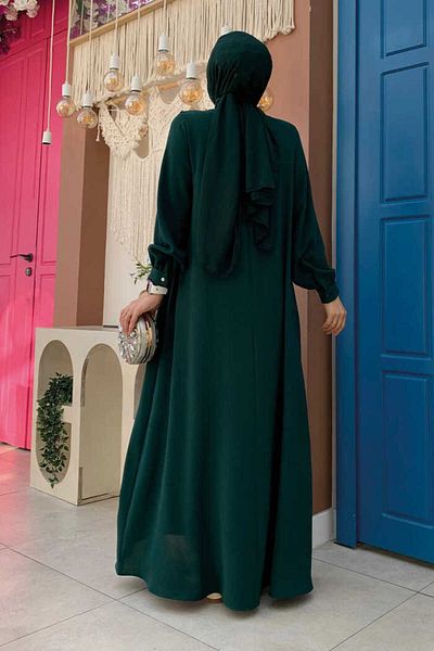 Bym Fashion Φόρεμα Plus Size Pearls 3879-1 - Σμαραγδένια εμφάνιση σταυρού