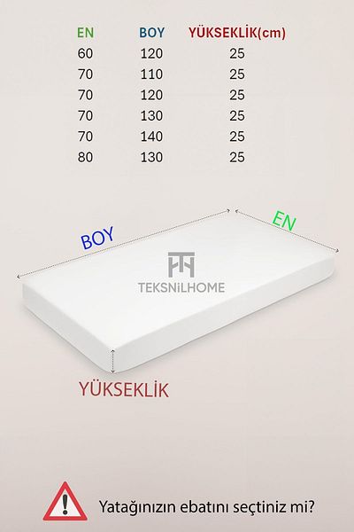 TeksNil Home مرتبة سرير الأطفال - 100% قطن، مقاومة للسوائل، ملاءة سرير كاملة الحواف