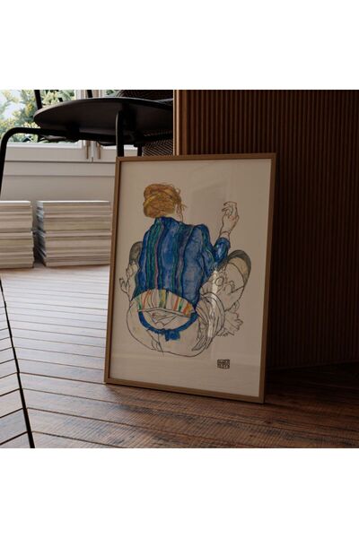 Sweetco Çerçevesiz Poster Seated Woman By Egon Schiele | Sanat Ressam Poster