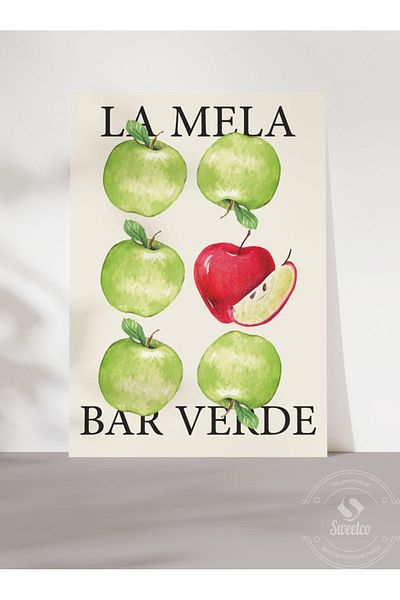 Sweetco Αφίσα La Mela χωρίς πλαίσιο |   Αφίσα κουζίνας μήλα
