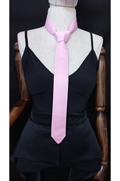 es moda shop Unisex Satin Evening Dress - Baby Pink Tie
