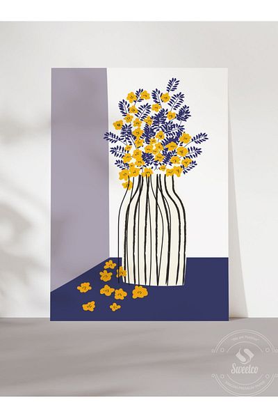 Sweetco Αφίσα χωρίς πλαίσιο Citrus Vase |   Αφίσα λουλουδιών βοτανικού βάζου